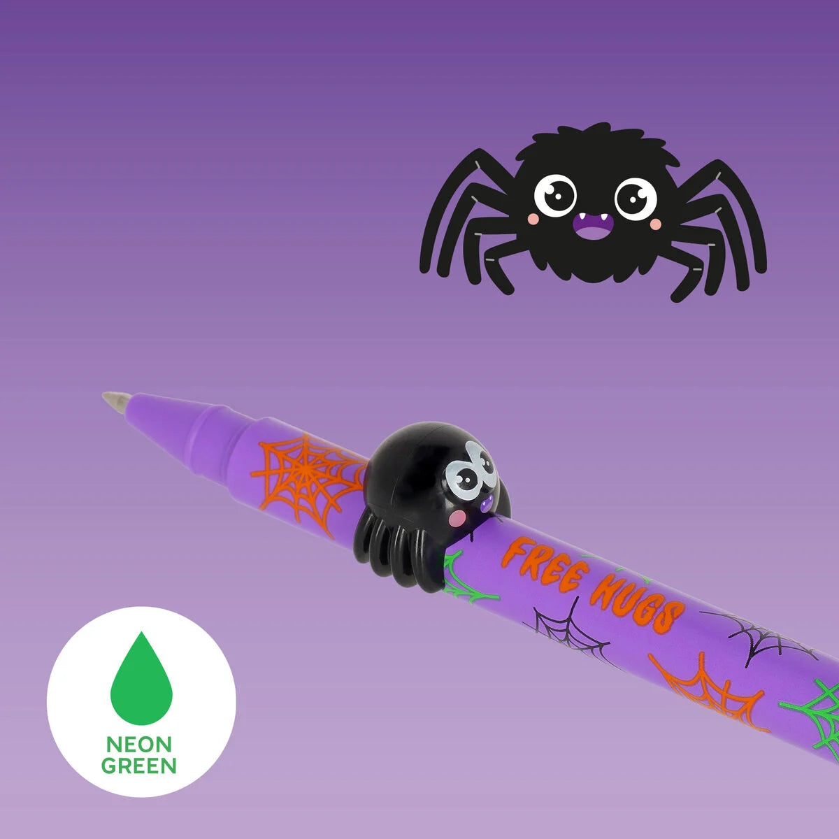 Penna Gel con Animaletto Decorativo Spider "Free Hugs" - Lovely Friends