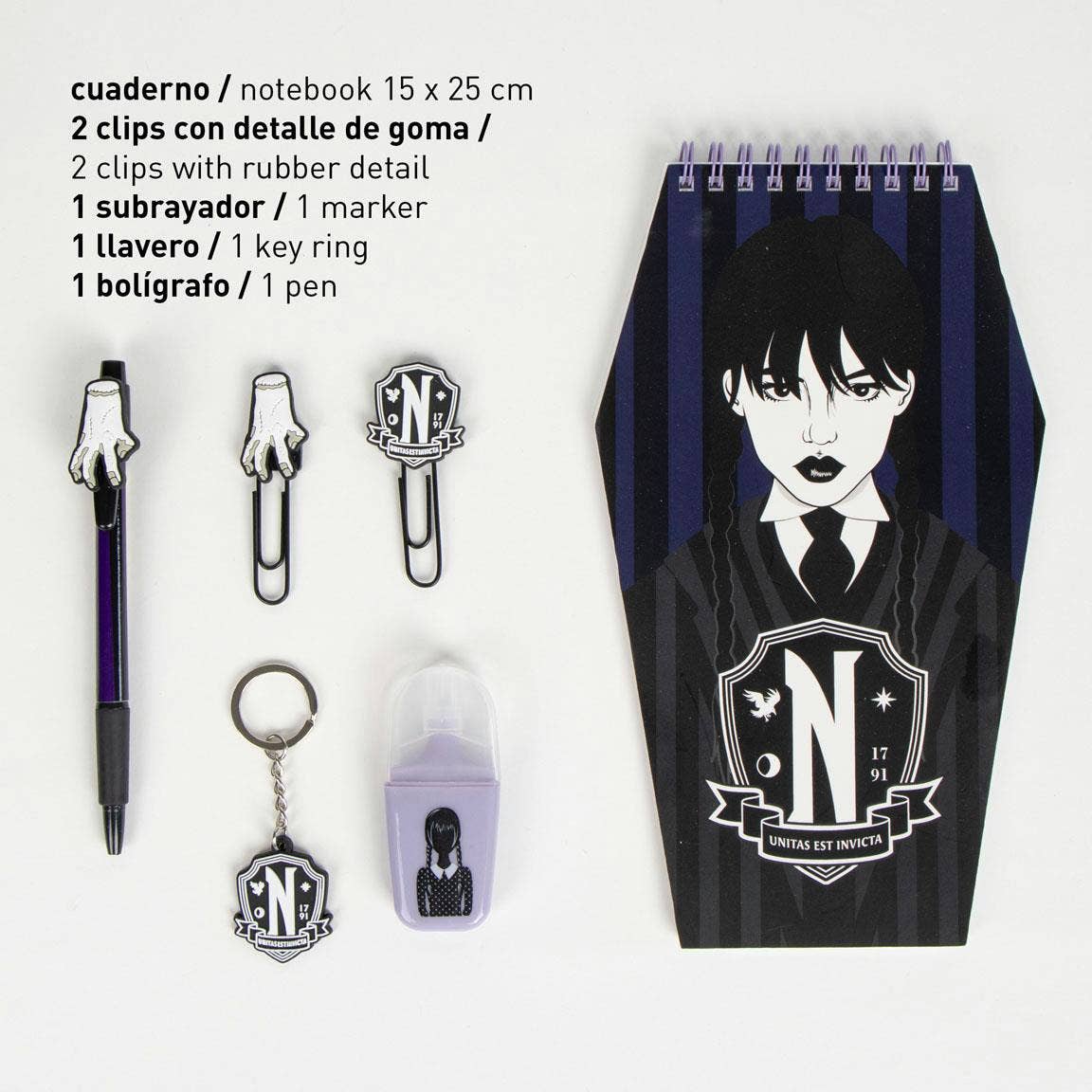 SET DI CANCELLERIA MERCOLEDÌ ADDAMS